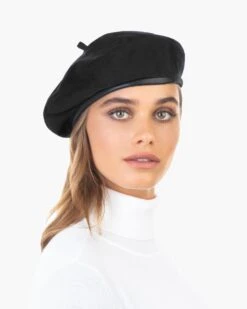 Suede Kate Beret -Ericjavits Shop FW20 12092 KATE SUEDE BLK 1copy