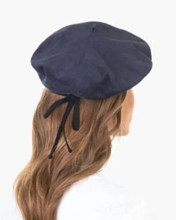 Suede Kate Beret -Ericjavits Shop FW20 12092 SUEDE KATE NAVY 3copy