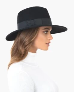 Wool Zora Felt Fedora Hat -Ericjavits Shop FW20 12989 WOOL ZORA BLK 2copy