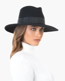 Wool Zora Felt Fedora Hat -Ericjavits Shop FW20 12989 WOOL ZORA BLKcopy