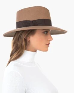 Wool Zora Felt Fedora Hat -Ericjavits Shop FW20 12989 WOOL ZORA CAMELcopy