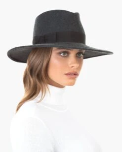 Wool Zora Felt Fedora Hat -Ericjavits Shop FW20 12989 WOOL ZORA CHARCOALcopy dc9dc78c 0293 4cd3 94ce 8034b47f567b