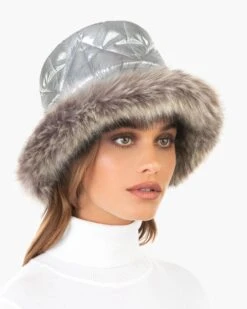 Invincible Winter Puffer Bucket Hat -Ericjavits Shop FW20 13330 INVINCIBLE SILVER 2copy