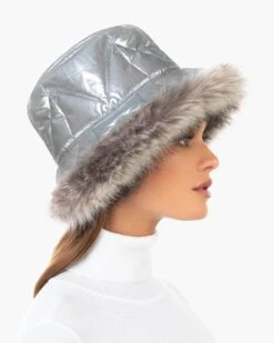 Invincible Winter Puffer Bucket Hat -Ericjavits Shop FW20 13330 INVINCIBLE SILVER 3copy