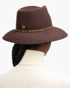 Jamie Felt Fedora Hat 25 Jamie Felt Fedora Hat -Ericjavits Shop FW21 13135 JAMIE CHESTNUT BACKcopy