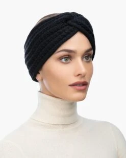 Knit Turban -Ericjavits Shop FW21 13198 TURBAN BLACK LEADcopy