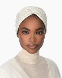 Knit Turban -Ericjavits Shop FW21 13198 TURBAN CREAM FRONTcopy