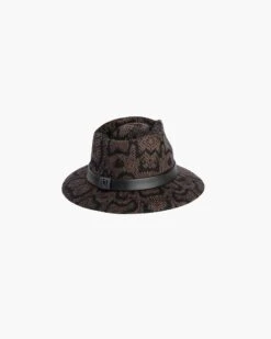 Ms Cool Wool Felt Fedora Hat 36 Ms Cool Wool Felt Fedora Hat -Ericjavits Shop FW21 13335 WOOL MS COOL BLACK PYTHON 2copy