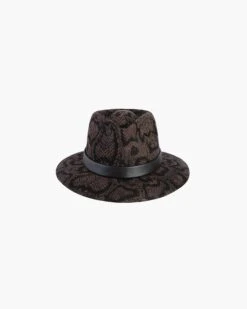Ms Cool Wool Felt Fedora Hat 34 Ms Cool Wool Felt Fedora Hat -Ericjavits Shop FW21 13335 WOOL MS COOL BLACK PYTHON 3copy