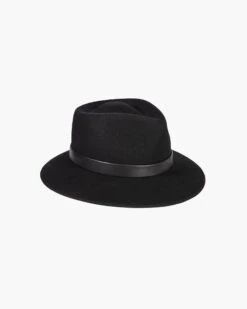 Ms Cool Wool Felt Fedora Hat 37 Ms Cool Wool Felt Fedora Hat -Ericjavits Shop FW21 13335 WOOL MS COOL BLACKsm