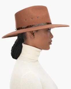 Jade Wool Felt Fedora Hat 37 Jade Wool Felt Fedora Hat -Ericjavits Shop FW21 13341 JADE RUSSET PROFILEcopy