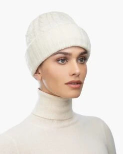 Knit Fisherman Cap -Ericjavits Shop FW21 13599 KNIT FISHERMAN CAP CREAM LEADcopy