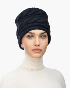 Knit Toque 23 Knit Toque -Ericjavits Shop FW21 13600 KNIT TOQUE BLACK FRONTcopy