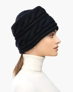 Knit Toque 22 Knit Toque -Ericjavits Shop FW21 13600 KNIT TOQUE BLACK PROFILEcopy
