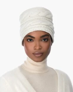 Knit Toque 27 Knit Toque -Ericjavits Shop FW21 13600 KNIT TOQUE CREAM FRONTcopy