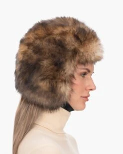 Faux Fur Helmet -Ericjavits Shop FW23 13442 FUR HELMET NAT SIDE