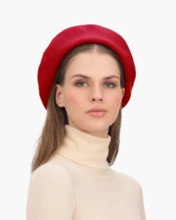 Tanya Beret -Ericjavits Shop FW23 13645 TANYA BERET RED TLTD BACK sm