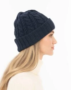 Knit Fisherman Cap -Ericjavits Shop FW24 13599 KNIT FISHERMAN NAVY PROFILE 0aa64d49 fa2f 4816 81de 5439de15e4c1