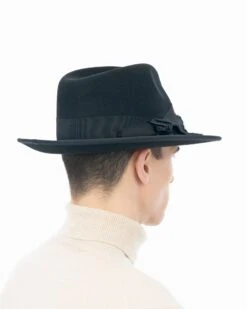 Tyler Fedora Hat For Men 26 Tyler Fedora Hat For Men -Ericjavits Shop FW24 32045 TYLER BLK REAR