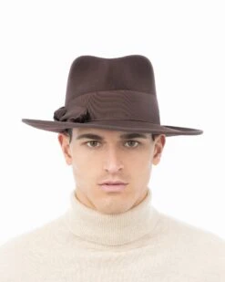 Tyler Fedora Hat For Men 30 Tyler Fedora Hat For Men -Ericjavits Shop FW24 32045 TYLER BROWN FNT