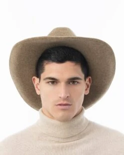 Mr. Wool Western -Ericjavits Shop FW24 32050 WOOL WESTERN CAMEL FNT BACK ON HEAD