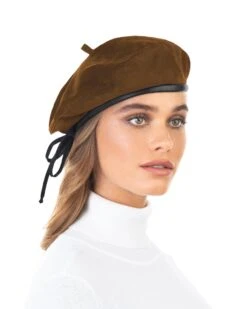Suede Kate Beret -Ericjavits Shop FW25 12092 SUEDE KATE TABAC 3 4