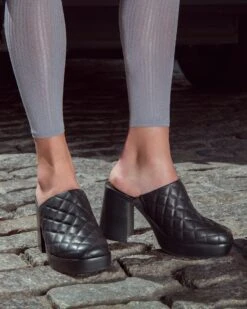 Genevieve Clog Quilted-Shoes -Ericjavits Shop GENEVIEVE QUILTED