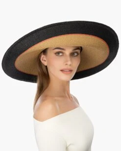 Francoise II -Ericjavits Shop SS22 13448 FRANCOISE II NATURAL BLACK MIX BRIM UPcopy