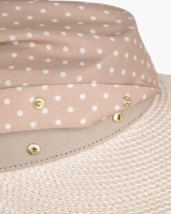 Dot Scarf Visor 39 Dot Scarf Visor -Ericjavits Shop SS22 13452 DOT SCARF VISOR CREAM ALMONDINE DETAILcopy