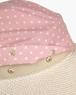 Dot Scarf Visor 25 Dot Scarf Visor -Ericjavits Shop SS22 13452 DOT SCARF VISOR CREAM PINK DETAILcopy