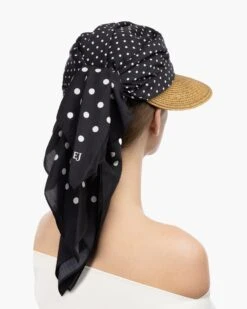 Dot Scarf Visor 31 Dot Scarf Visor -Ericjavits Shop SS22 13452 DOT SCARF VISOR NATURAL BLACK REARcopy