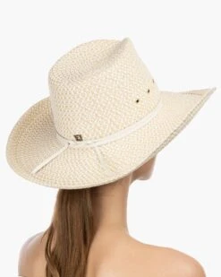 Western Straw Hat 25 Western Straw Hat -Ericjavits Shop SS22 13978 WESTERN WHITE MIX BACKcopy