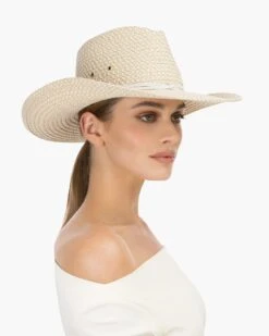 Western Straw Hat 22 Western Straw Hat -Ericjavits Shop SS22 13978 WESTERN WHITE MIX LEADcopy