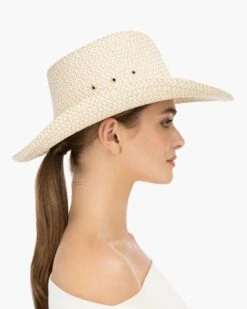 Western Straw Hat 24 Western Straw Hat -Ericjavits Shop SS22 13978 WESTERN WHITE MIX SIDEcopy