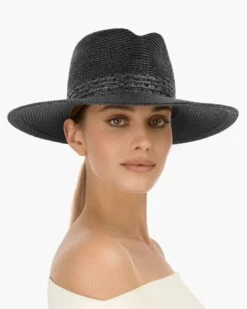 Squishee® Bayou Fedora Hat 24 Squishee® Bayou Fedora Hat -Ericjavits Shop SS22 14013 SQ BAYOU BLACK FRONT