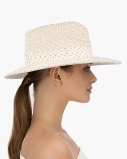Squishee® Bayou Fedora Hat 36 Squishee® Bayou Fedora Hat -Ericjavits Shop SS22 14013 SQ BAYOU WHITE MIX SIDE