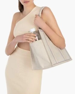 Cote D'Azur Tote Bag - Final Sale -Ericjavits Shop SS22 23332 COTE DAZUR BEIGE BOTTLEcopy