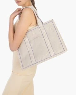 Cote D'Azur Tote Bag - Final Sale -Ericjavits Shop SS22 23332 COTE DAZUR BEIGE SHOULDERcopy