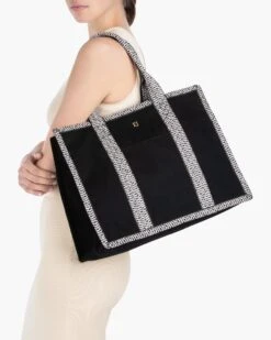Cote D'Azur Tote Bag - Final Sale -Ericjavits Shop SS22 23332 COTE DAZUR BLACK SHOULDERcopy