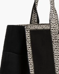 Cote D'Azur Tote Bag - Final Sale -Ericjavits Shop SS22 23332 COTE D AZUR BLACK CREAM DETAILcopy a01f6994 6a85 47c0 b48a 9adc9983bab9