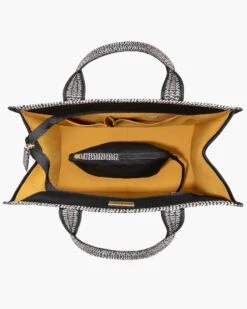 Cote D'Azur Tote Bag - Final Sale -Ericjavits Shop SS22 23332 COTE D AZUR BLACK CREAM INTERIORcopy 84a7670c 0d61 4dbb a91d c2a6e0b4ab44