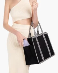 Cote D'Azur Tote Bag - Final Sale -Ericjavits Shop SS22 23332 COTE D AZUR BLK BOTTLEcopy