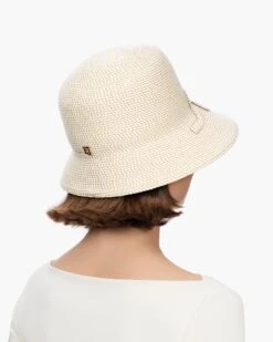 Bow Cloche 29 Bow Cloche -Ericjavits Shop SS23 14071 BOW CLOCHE WHITE MIX BACK