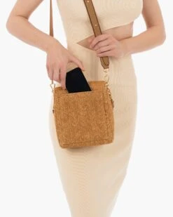 Portofino -Ericjavits Shop SS23 23205 PORTOFINO BUTTERSCOTCH SHOULDER STRAP W PHONE