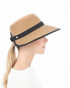 Sunbust Visor -Ericjavits Shop SS24 12151 SUNBUST NAT BLK PROFILE dc0f9fab fe4b 448c a649 76f6e690153d