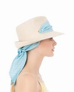 Twilly Billy Classic -Ericjavits Shop SS24 12183C TWILLY CLASSIC CREAM AQUA PROFILE