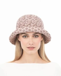 Woven Pith 31 Woven Pith -Ericjavits Shop SS24 13122 WOVEN PITH BLUSH MIX FRONT BRIM UP