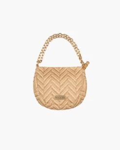 Chain Pouch Raffia -Ericjavits Shop SS24 23389 CHAIN POUCH RAFFIA PEANUT