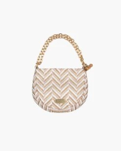 Chain Pouch Raffia -Ericjavits Shop SS24 23389 CHAIN POUCH RAFFIA WHT MIX