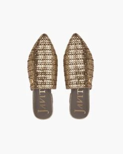 Aura Mule Antique/Gold 9 Aura Mule Antique/Gold -Ericjavits Shop SS24 60013 AURA MULE ANTIQUE GOLD PAIR